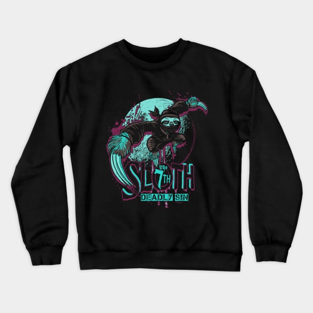 Sloth Seventh Deadly Sin Crewneck Sweatshirt by WeaselPop